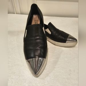 Miu Miu Capped Toe Slip on loafers